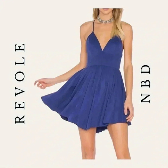 1170. Revolve X NBD‎ SUKI MINI DRESS BLUE IN COLOR SIZE SMALL SPAGHETTI STRAPS - Picture 1 of 15